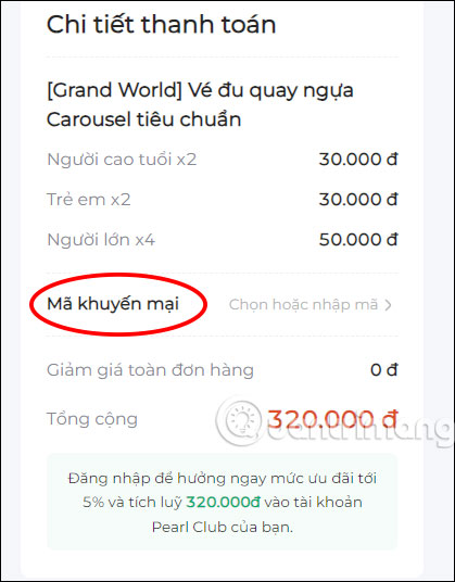 Mã ưu đãi Grand World Hà Nội