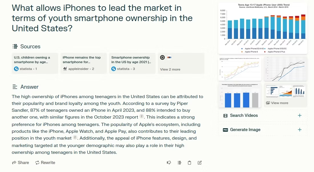 Sử dụng Perplexity.ai để nghiên cứu lý do iPhone dẫn đầu thị trường