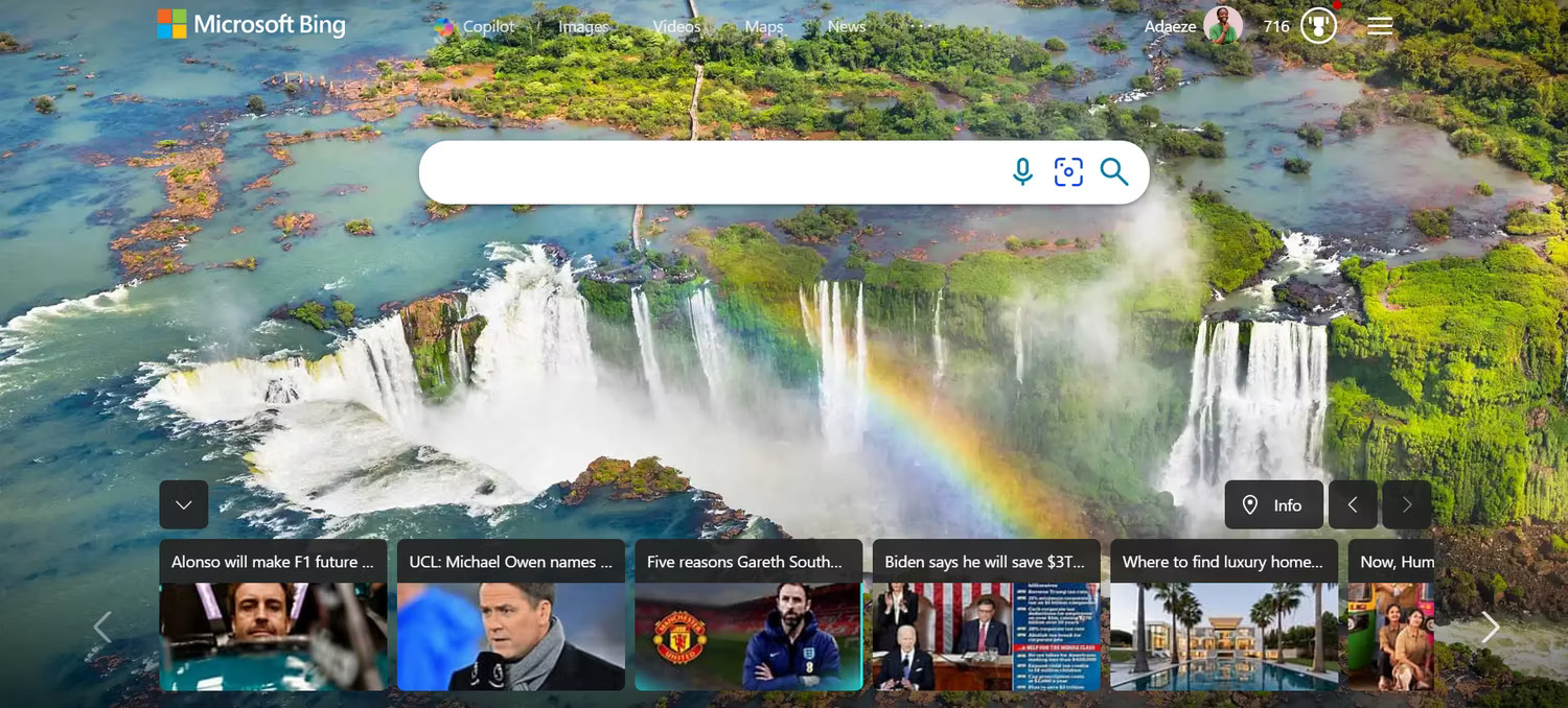 Trang chủ công cụ tìm kiếm Microsoft Bing