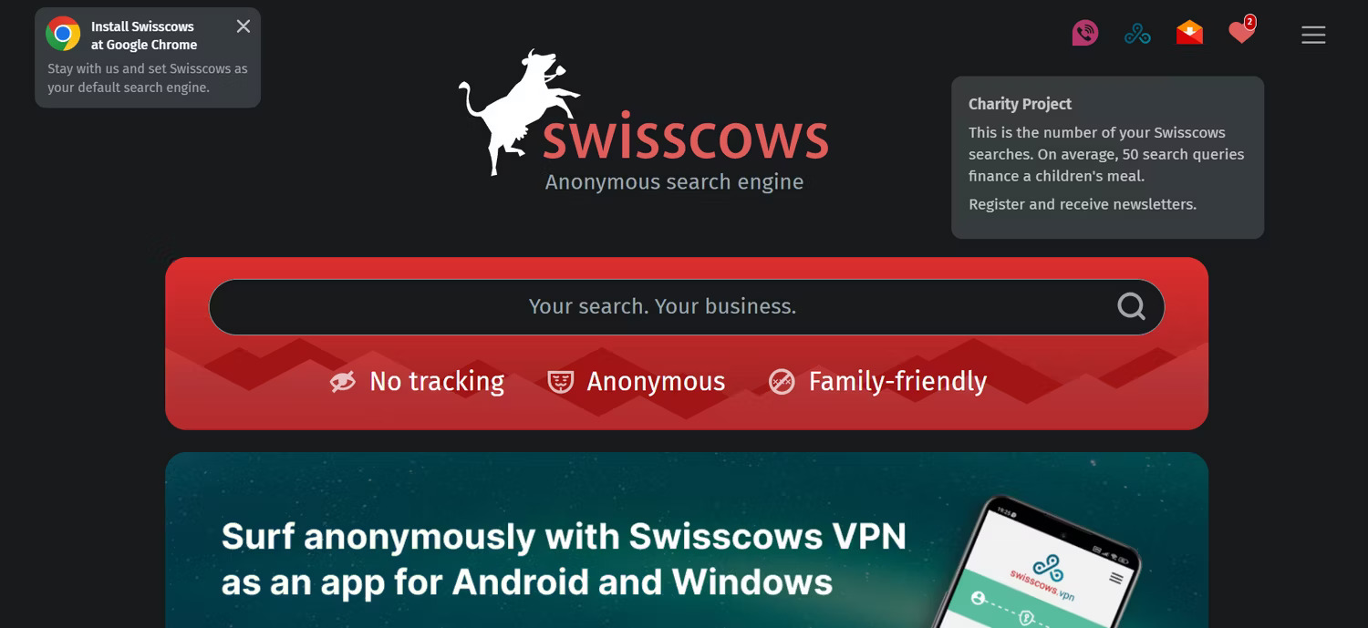 Trang chủ công cụ tìm kiếm Swisscows
