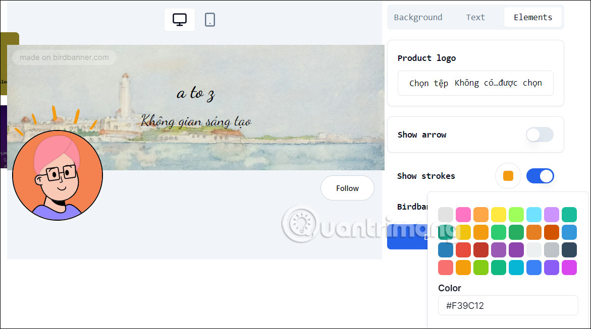 Mẫu thiết kế bìa trên Birdbanner