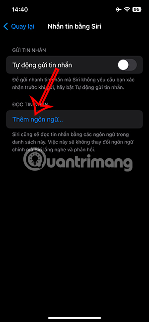 Thêm ngôn ngữ cho Siri