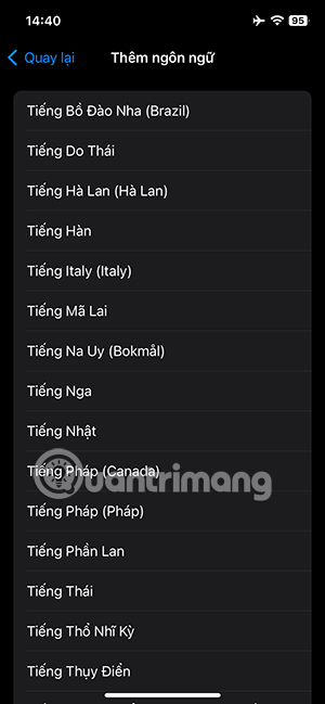 Đặt ngôn ngữ để đọc tin nhắn Siri
