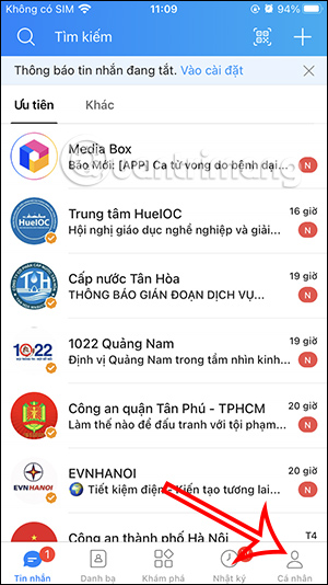 Cá nhân Zalo
