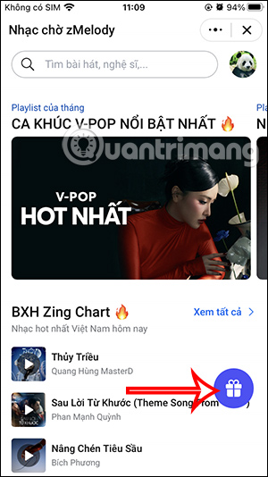 Gửi tặng nhạc chờ Zalo