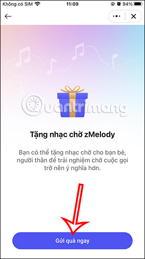 Gửi quà trên Zalo