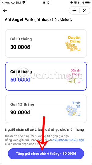 Chọn gói nhạc chờ Zalo tặng bạn bè