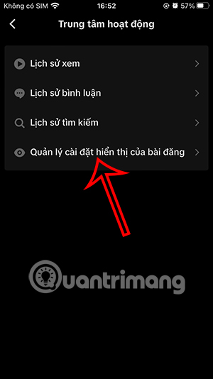 Quản lý chế độ hiển thị bài đăng TikTok