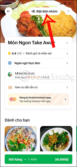 Đặt đơn nhóm GrabFood