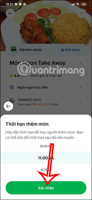 Thành viên chọn món