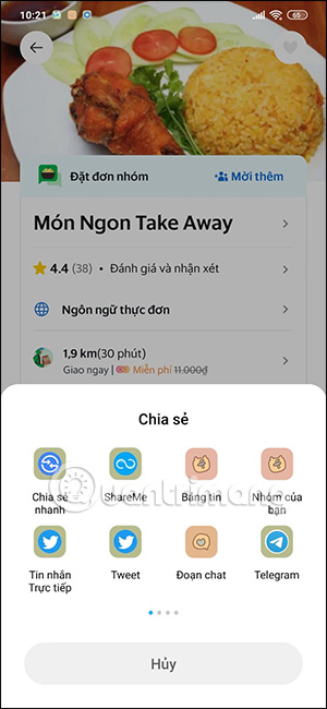 Link đơn hàng nhóm GrabFood