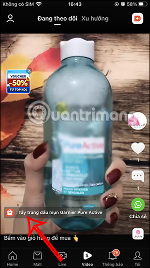 Chọn sản phẩm Shopee Video