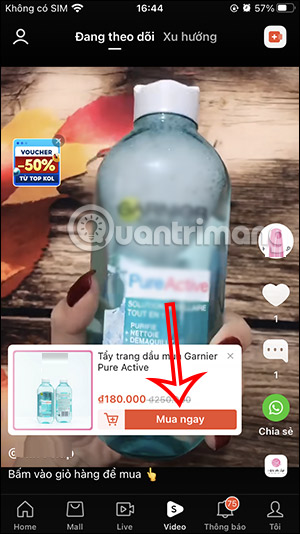 Mua hàng trên Shopee Video