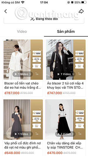 Mua sản phẩm trong Shopee Video