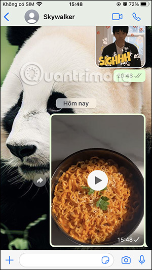 Gửi video tắt âm thanh trên Whatsapp