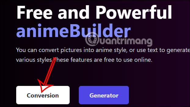 Tính năng chuyển ảnh trên AnimeBuilder
