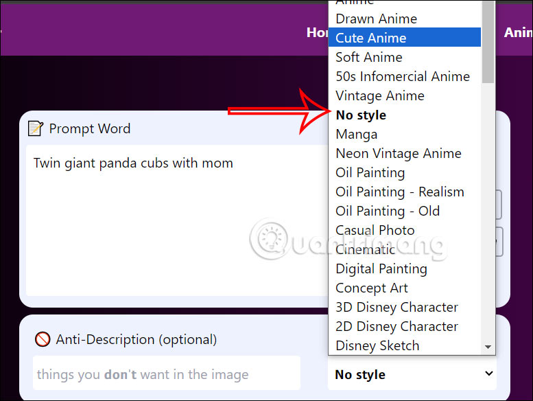 Tạo hình ảnh anime AI trên AnimeBuilder
