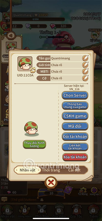 đổi tên nv Maple Rush
