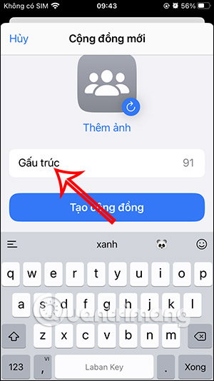 Nhập tên nhóm cộng đồng WhatsApp
