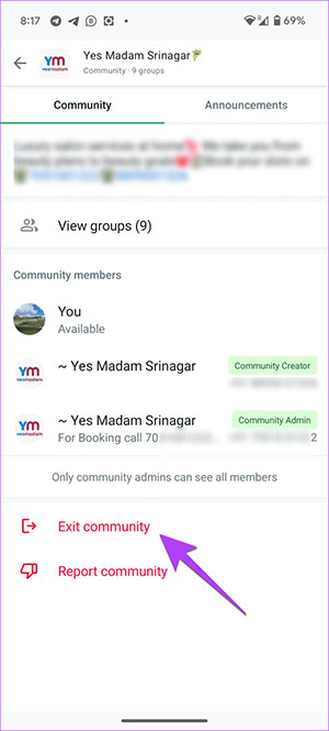 Thoát khỏi cộng đồng WhatsApp
