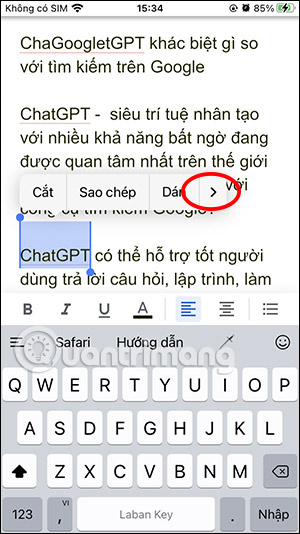 Tùy chọn liên kết Google Docs