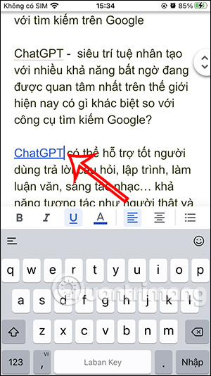 Liên kết chèn trong Google Docs