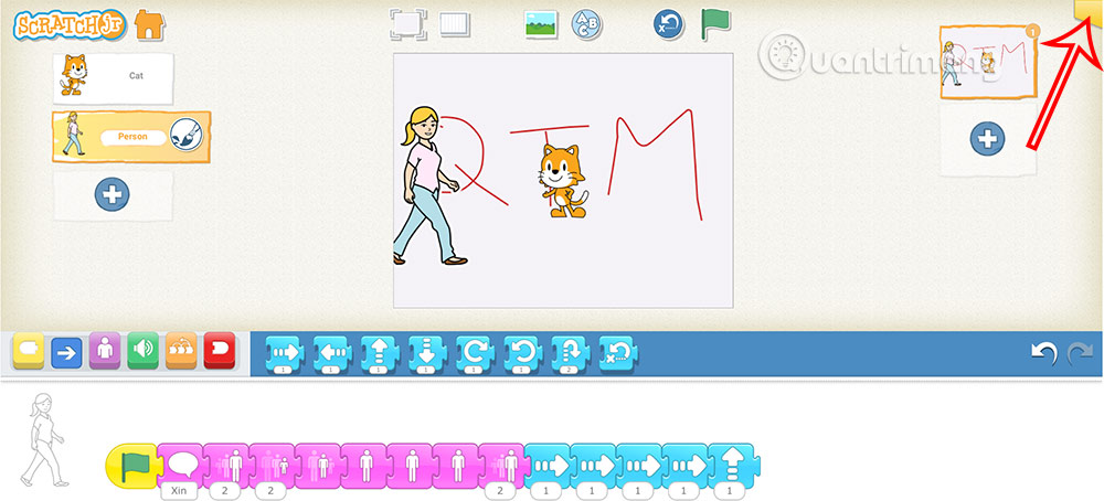 Lưu chương trình trên ScratchJR