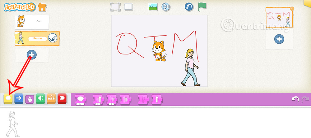 Câu lệnh cho nhân vật ScratchJR