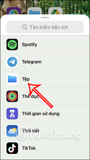 Thêm ứng dụng Tệp iPhone