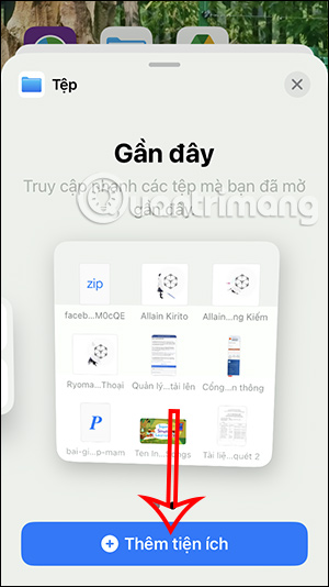 Thêm tiện ích Files trên iPhone