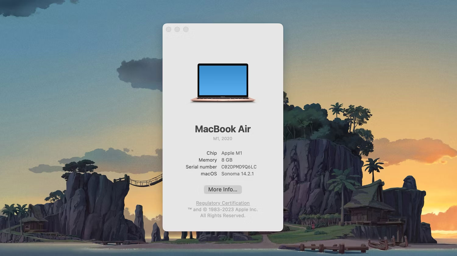 Cửa sổ About This Mac trên macOS