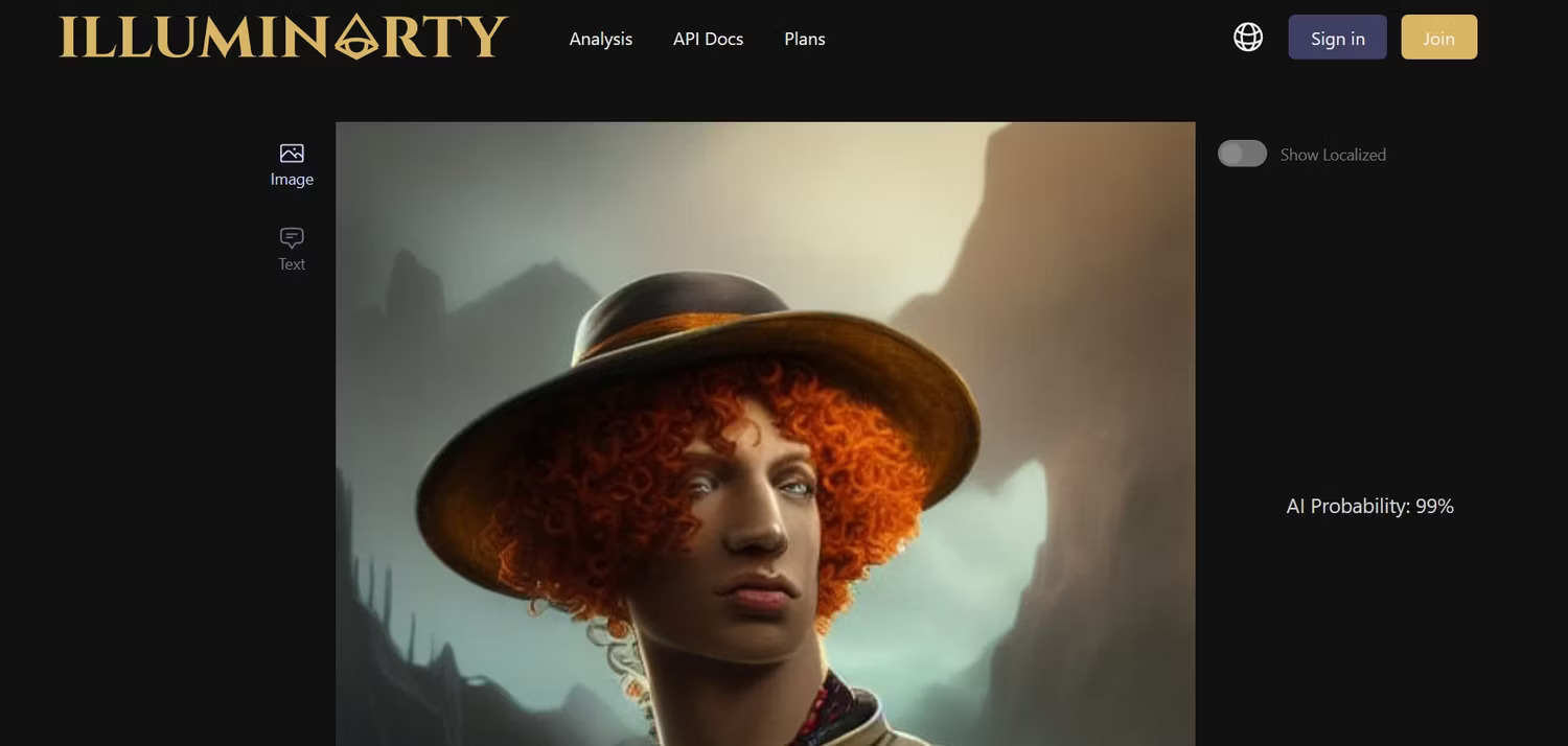 Hình ảnh AI được phát hiện trên Illuminarty