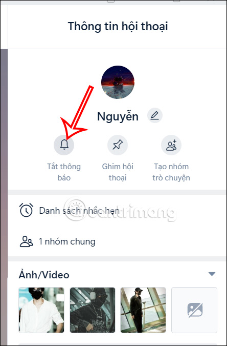 Tắt thông báo tin nhắn Zalo máy tính 
