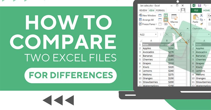 Cách so sánh dữ liệu 2 file Excel