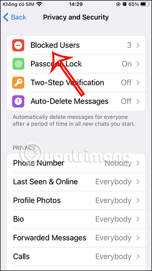 Xem danh sách chặn trên Telegram