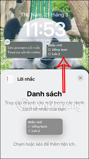 Hiện lời nhắc trên màn hình khóa iPhone