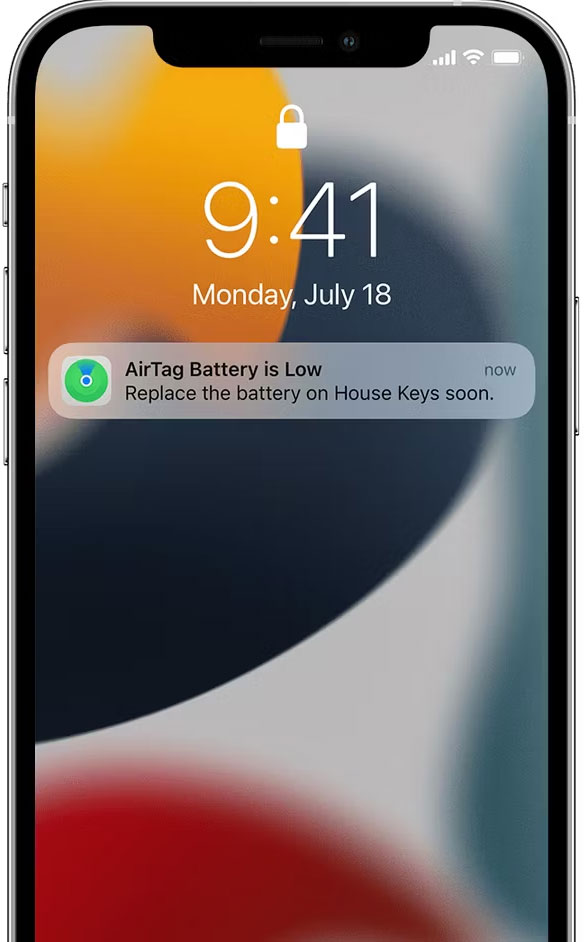 Airtag thông báo pin yếu