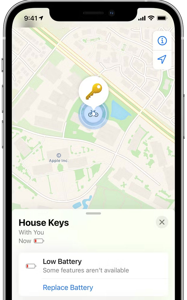 Pin Airtag yếu