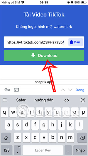 Download ảnh không logo trên SnpakTik