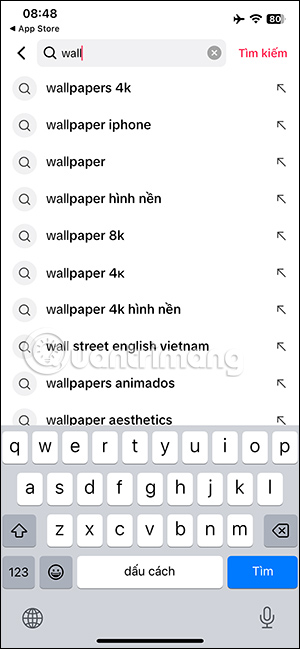 Tìm kiếm hình nền trên TikTok
