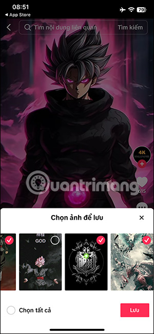 Chọn ảnh muốn tải trên TikTok