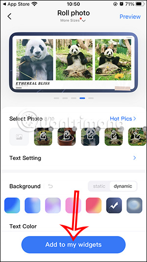 Lưu widget cho Top Widgets