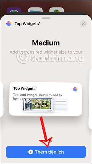 Thêm tiện ích Top Widgets