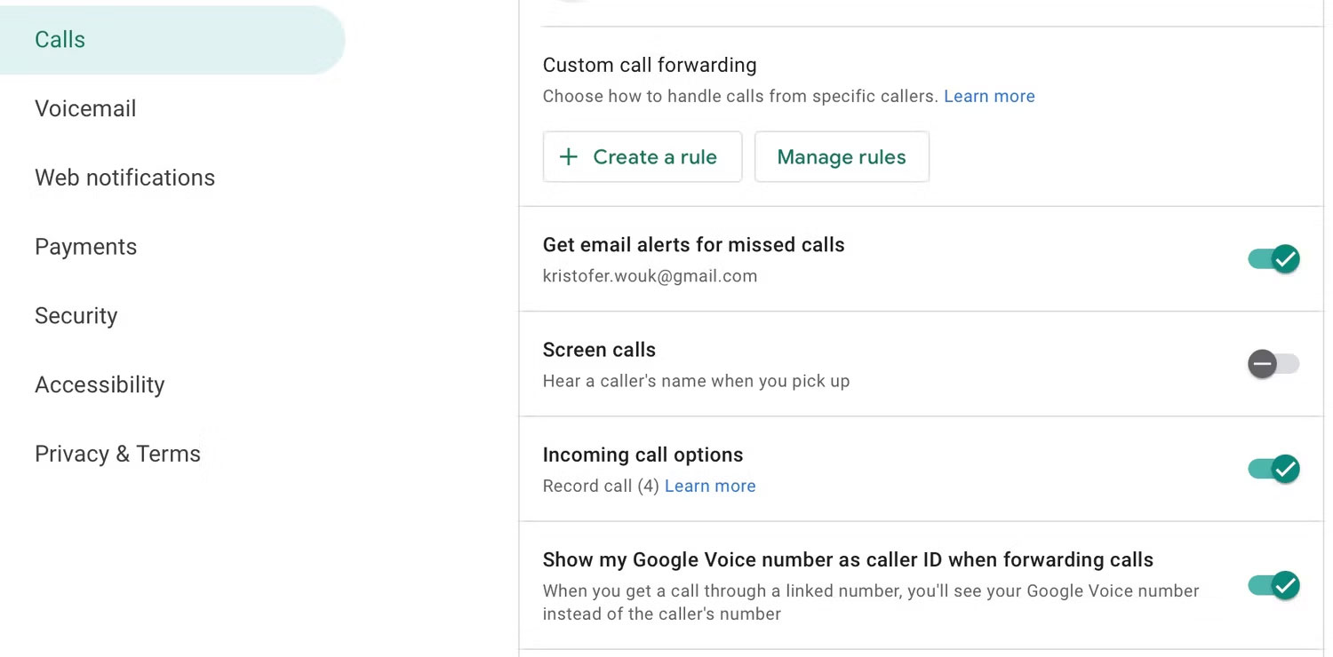 Cài đặt ghi âm cuộc gọi Google Voice