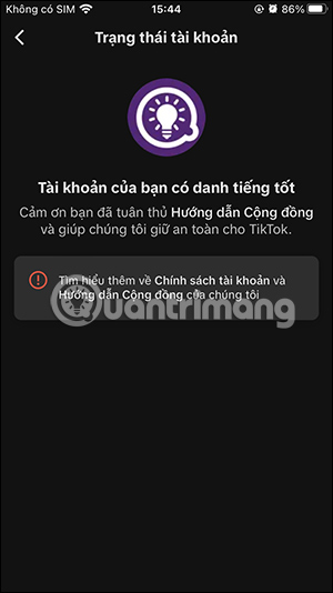 Tài khoản TikTok được an toàn