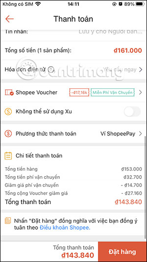 Thanh toán đơn hàng Mykingdom