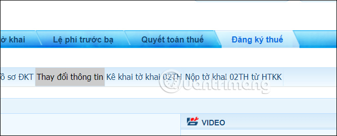 Đổi thông tin đăng ký thuế trên Tổng cục Thuế 