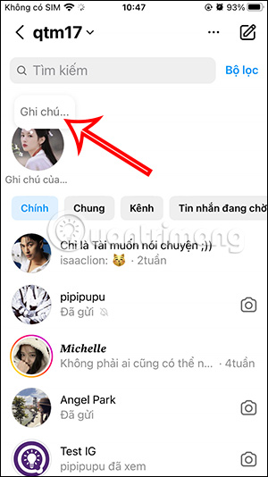 Ghi chú Instagram Ghi chú