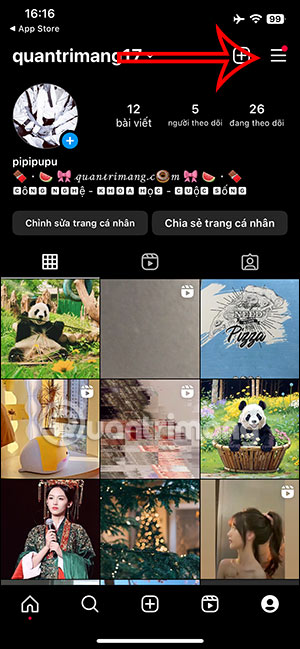 Tùy chỉnh Instagram