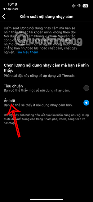 Ẩn nội dung nhạy cảm Instagram